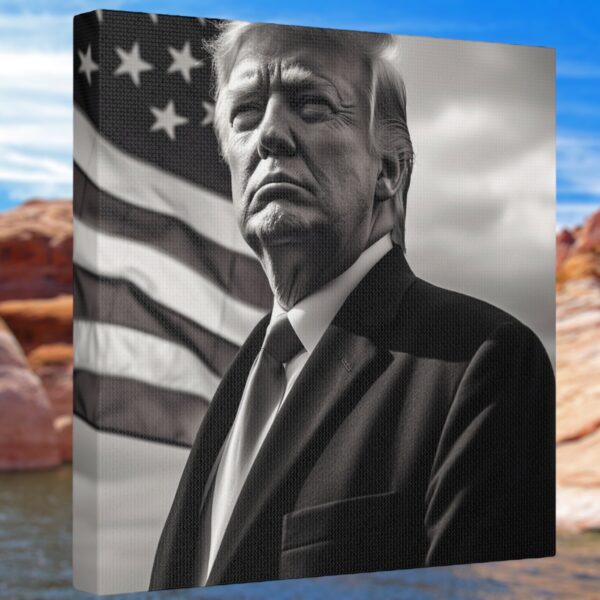 Patriotic Pride: Donald Trump American Flag Canvas Wall Art &#8211; Showcase Your American Spirit