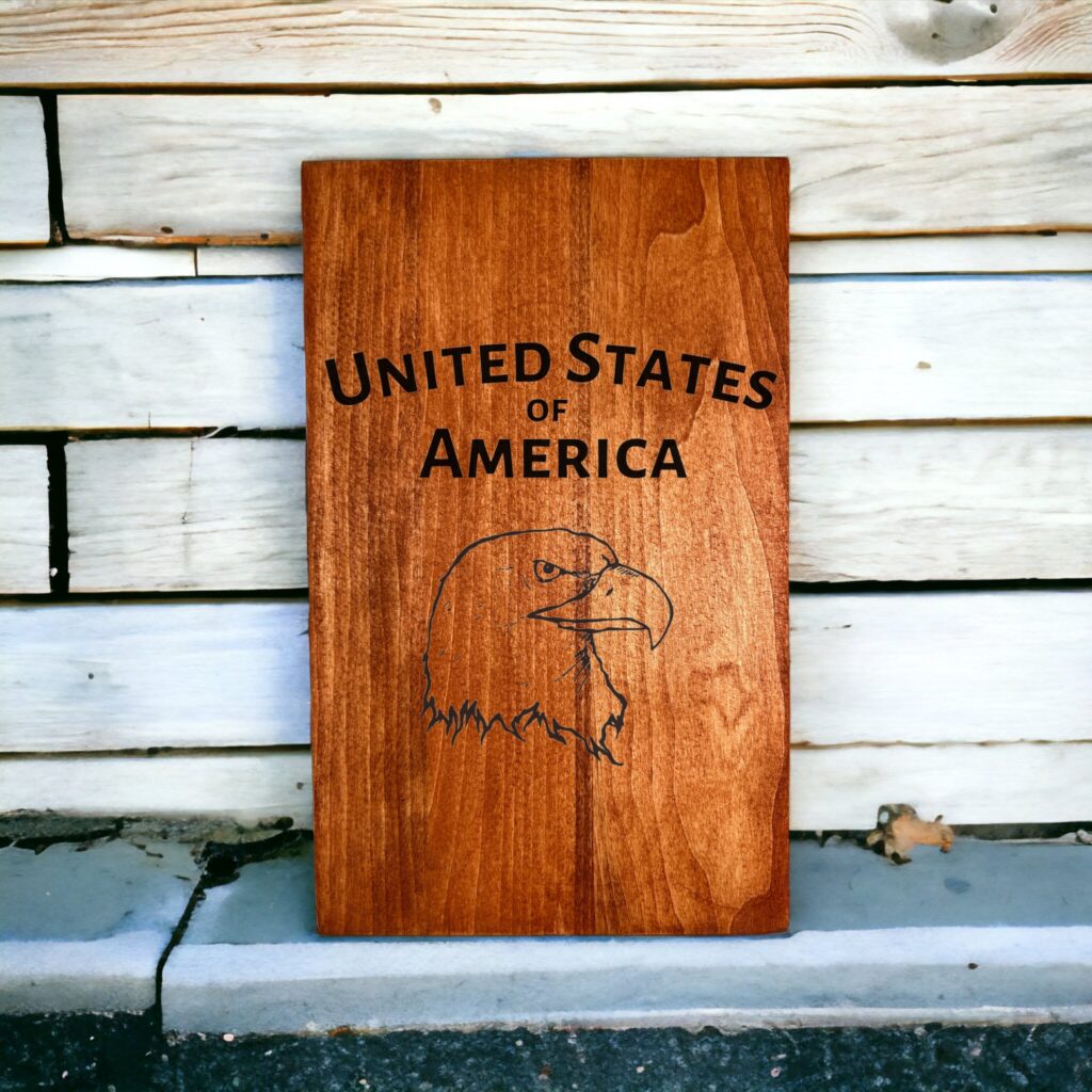 Patriotic Elegance: Elevate Your Space with the &#8220;United States of America&#8221; Custom Wood Sign