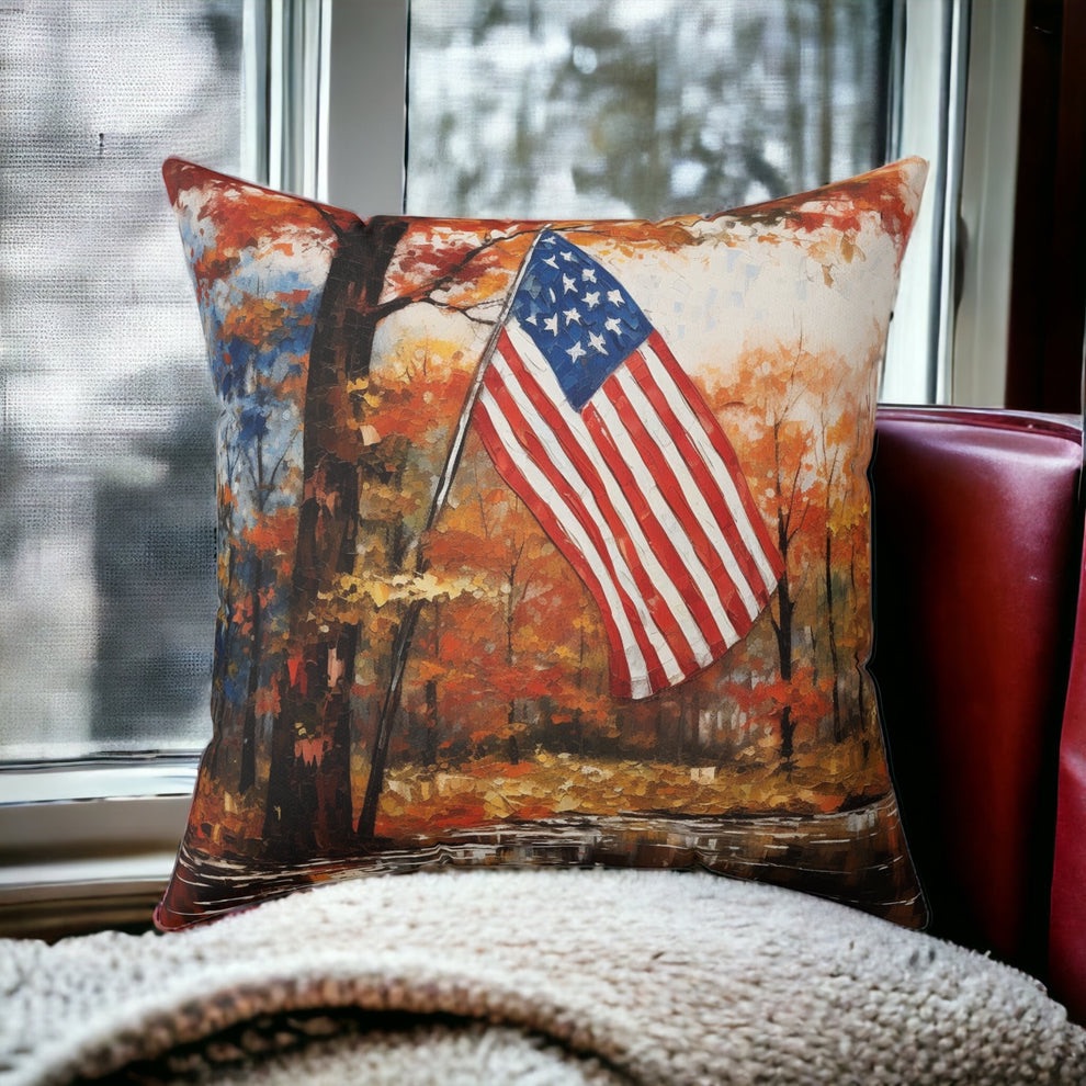 American Flag Throw Pillow