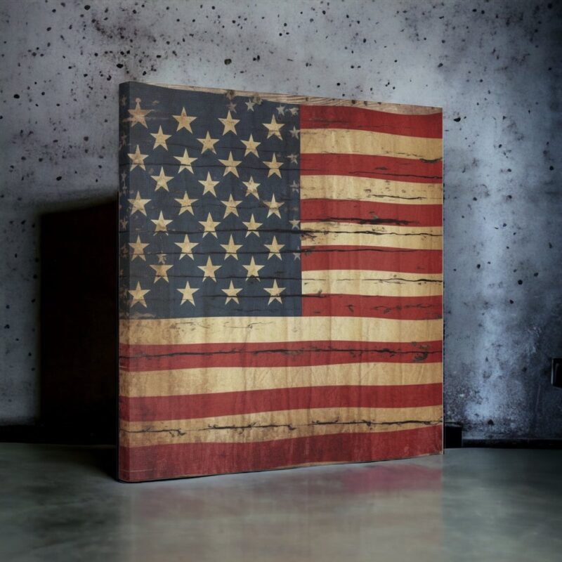 Rustic American Flag Canvas Print